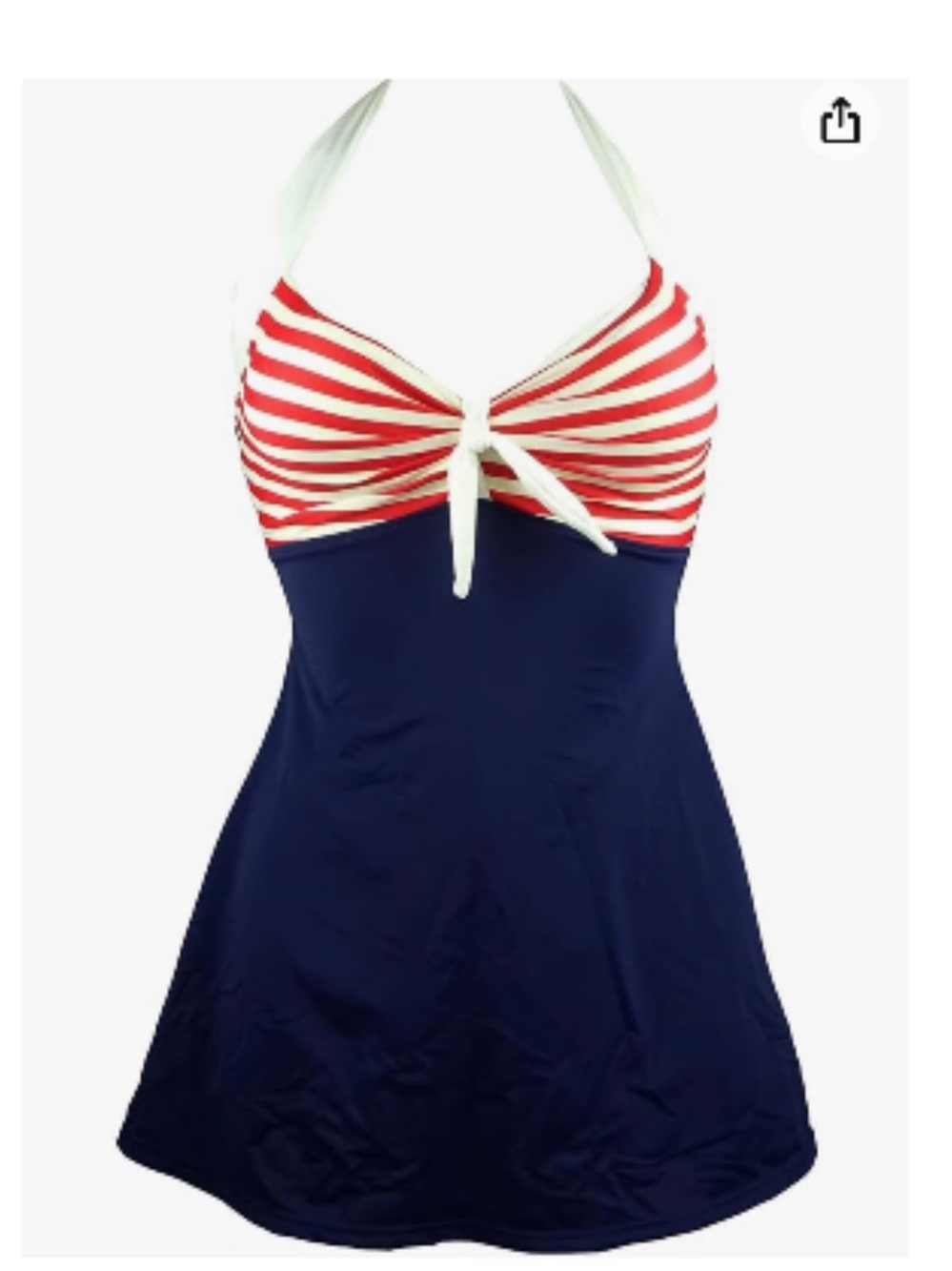 Cocoship Vintage Sailor Pinup Swimsuit Dress With Shorts